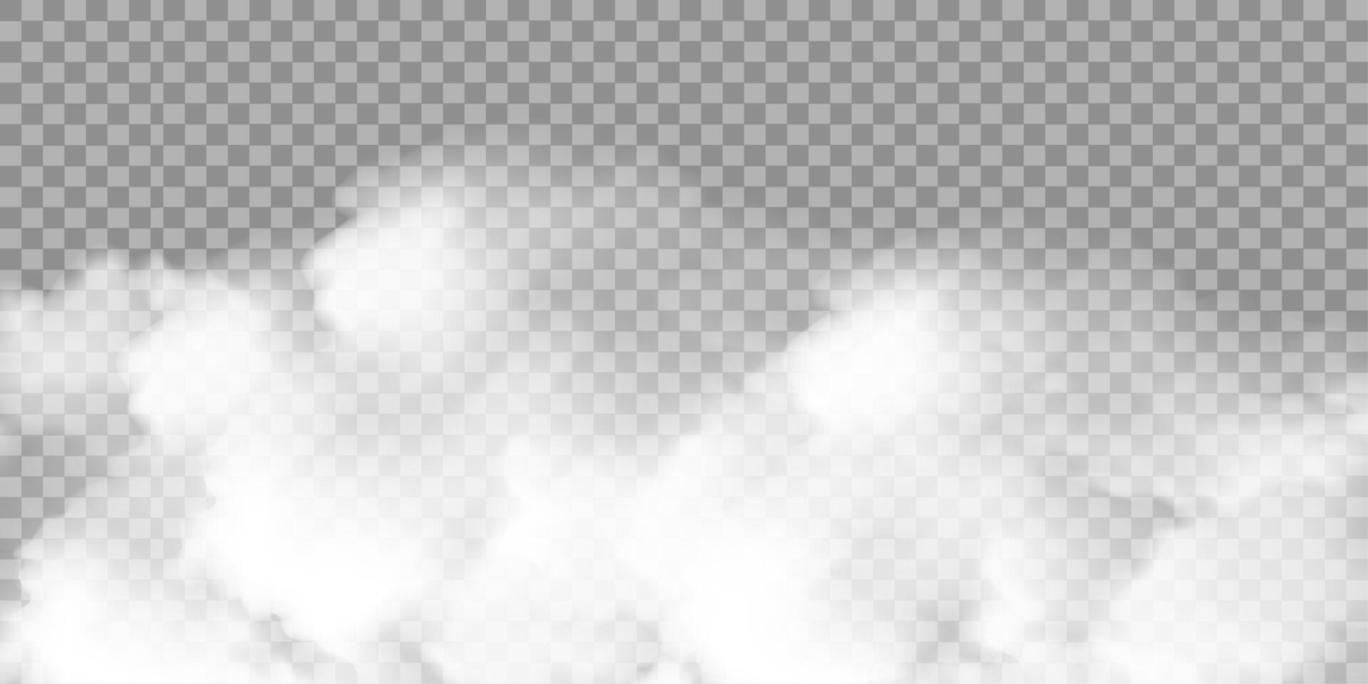 Realistic texture of white fog, smog,cloudiness special effect vector