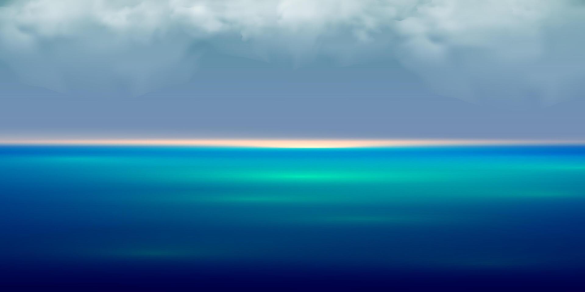 Sea Ocean Coastline Scenery Calm Ocean Horizon Displaying Blurred Color Gradient Background Illustration vector