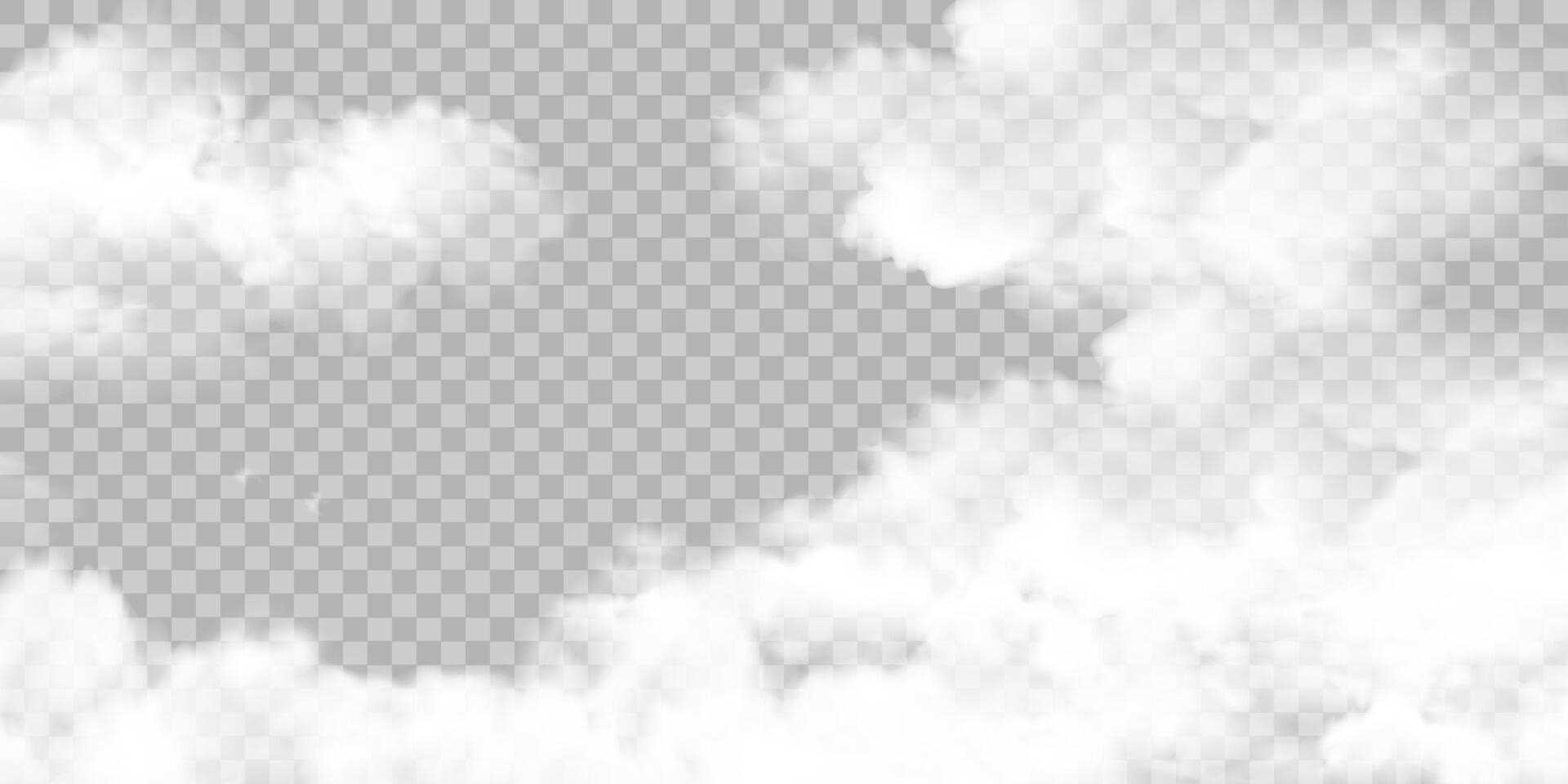 White realistic fog background or smoke isolated special effect vector