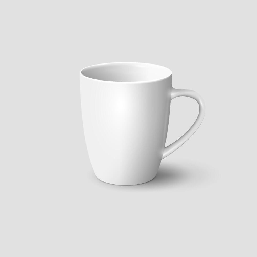 White Tea cup mockup, coffee mug mockup template vector
