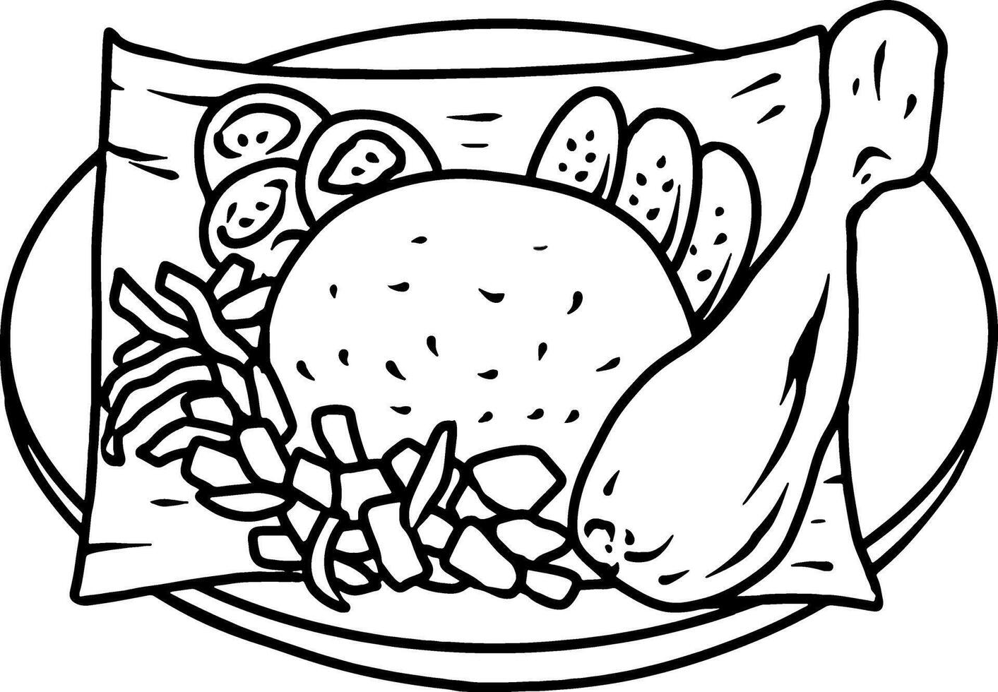 Nasi Uduk Indonesian Lokal Foods vector