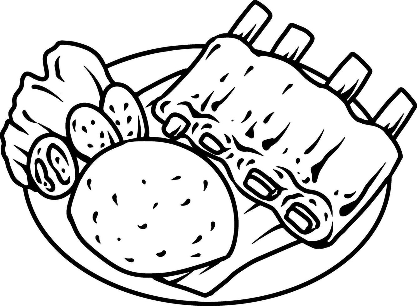 Iga Bakar Indonesian Lokal Foods vector