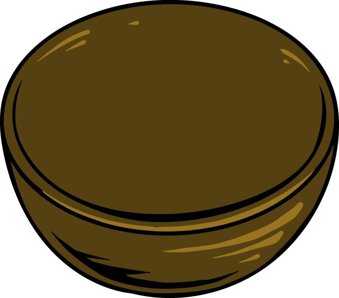 Illustration of an Empty Brown Bowl vector
