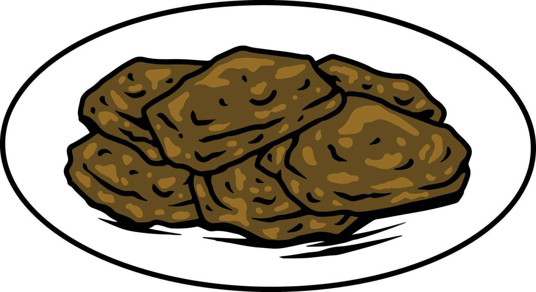 Rendang Indonesian Local Foods Illustration vector
