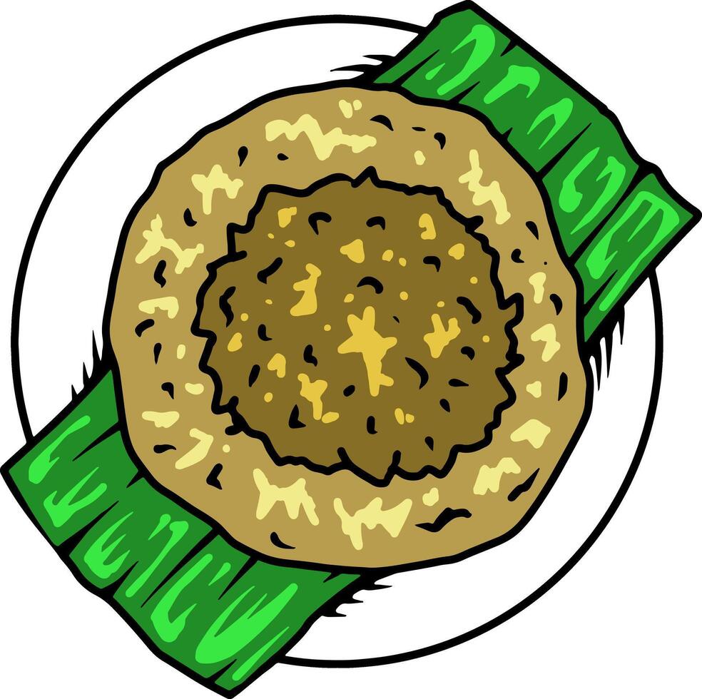 Kerak Telor Indonesian Local Foods Illustration vector