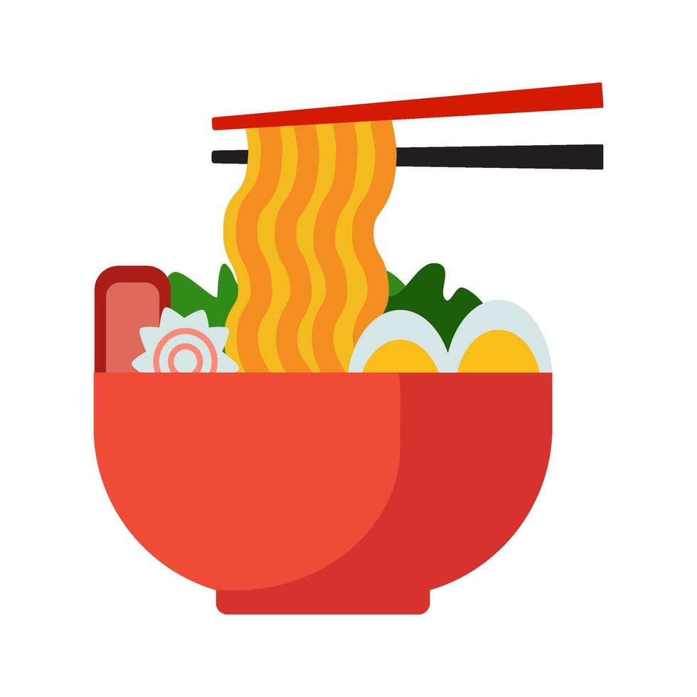 Ramen isolated on white background. vector