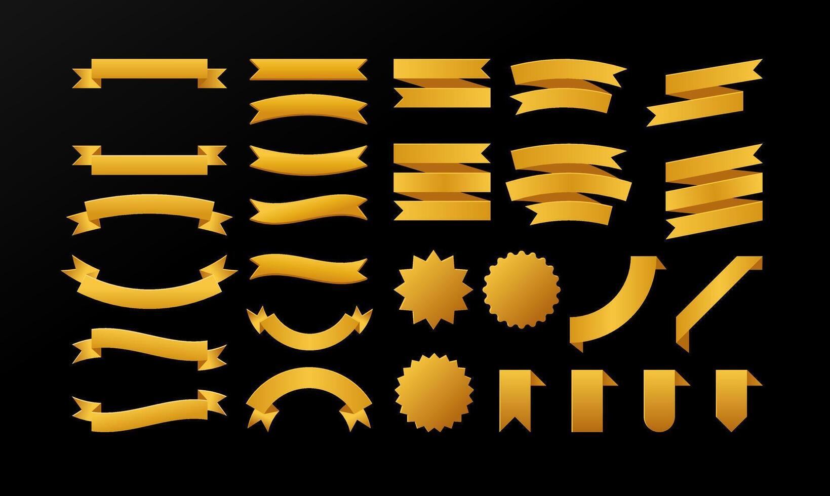 Ribbon banner decoration collection vector