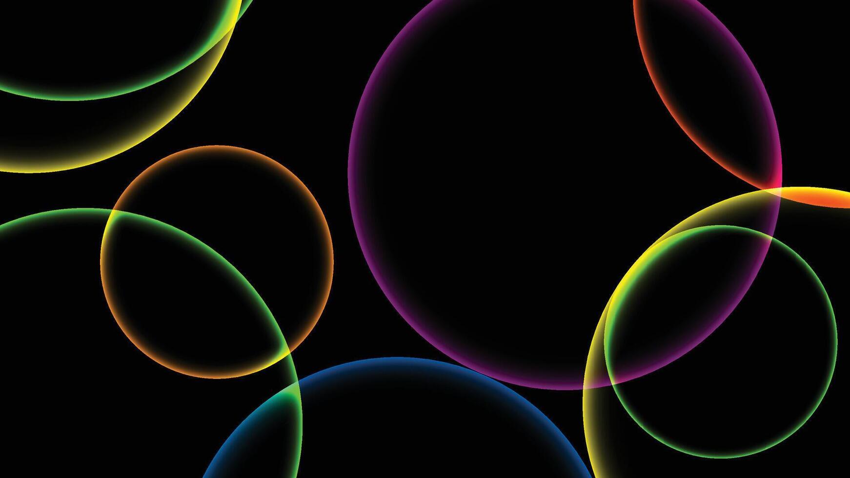 Colorful Circles on Black Background vector