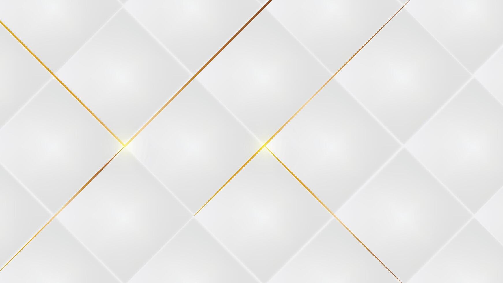 Elegant White Tiles With Golden Lines Abstract vector