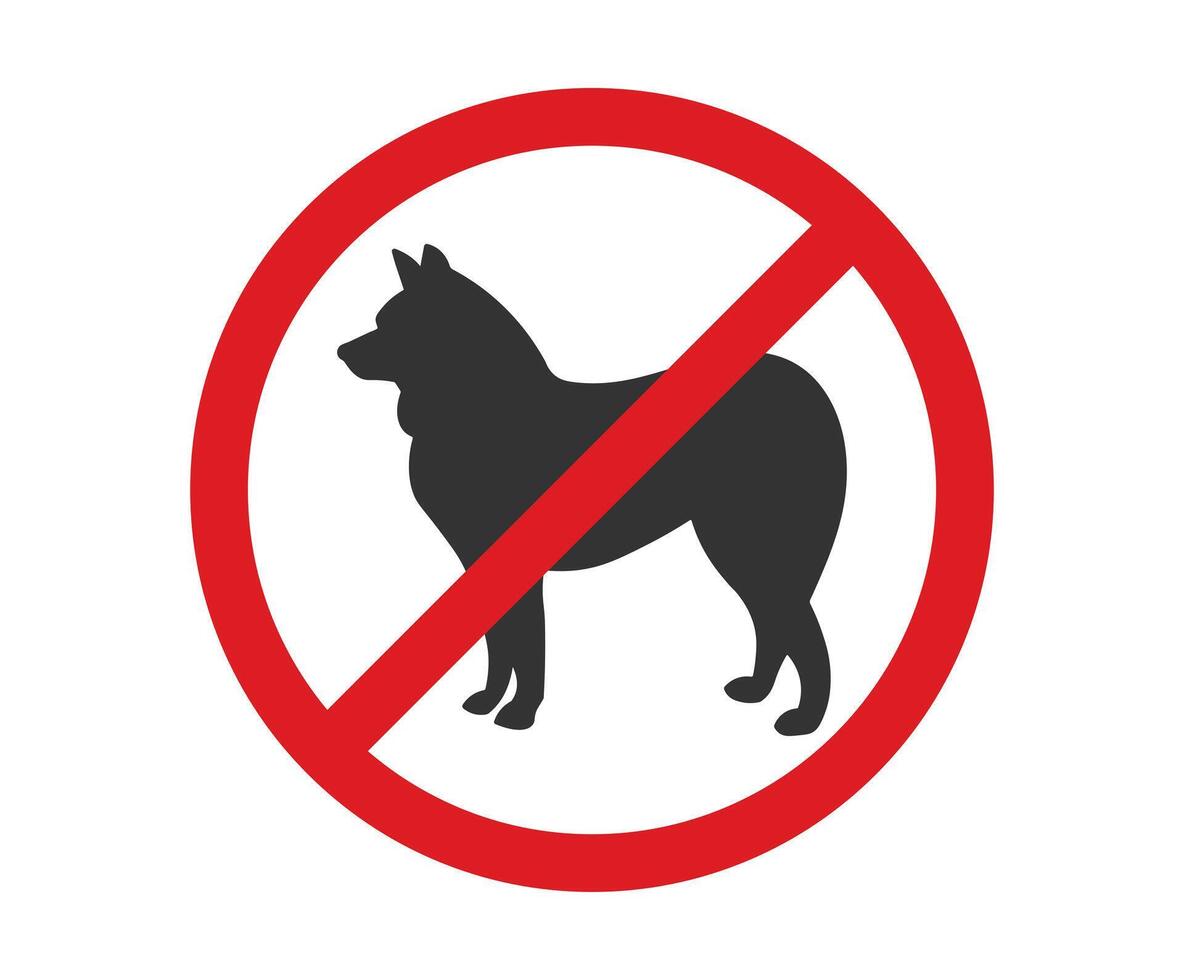 No Dog prohibited icon symbol shape. Dog not allowed pet silhouette sign logo. Forbidden. illustration image. Isolated on white background. vector