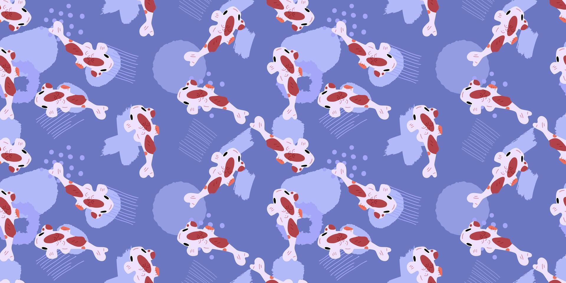 Seamless Koi Fish Pond Pattern vector