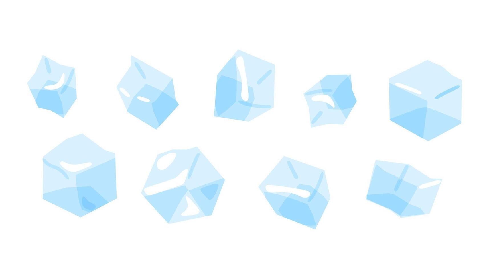 Cartoon Ice Cube Collection vector
