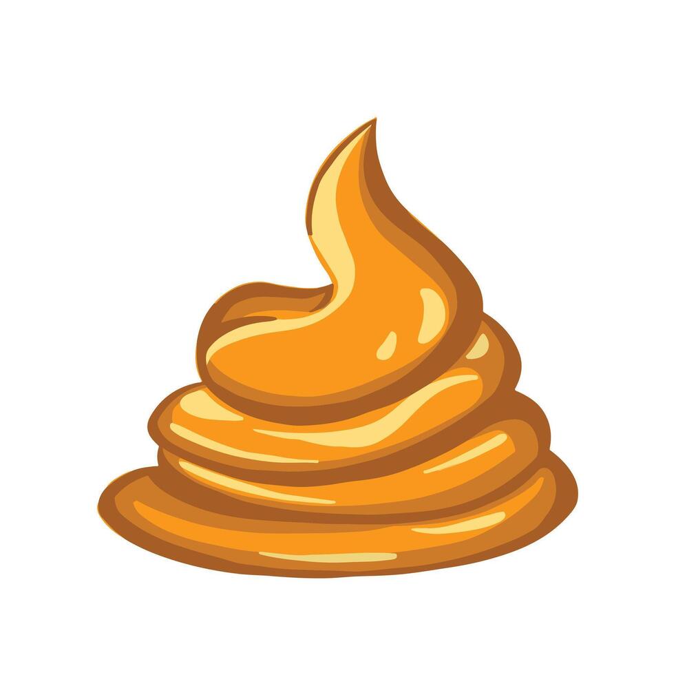 Caramel, paste squeezed out of a tube, hand drawn illustration vector