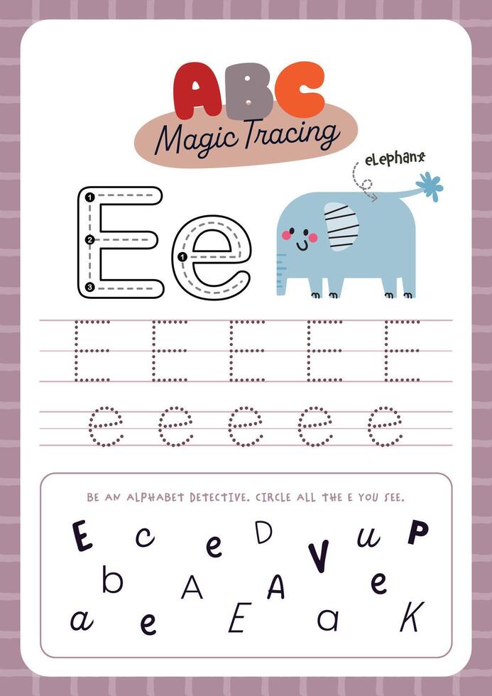 Cute Alphabet Tracing Page for kids fun learning perfect for preschool and kindergarten to practice handwriting and letter recognition vector