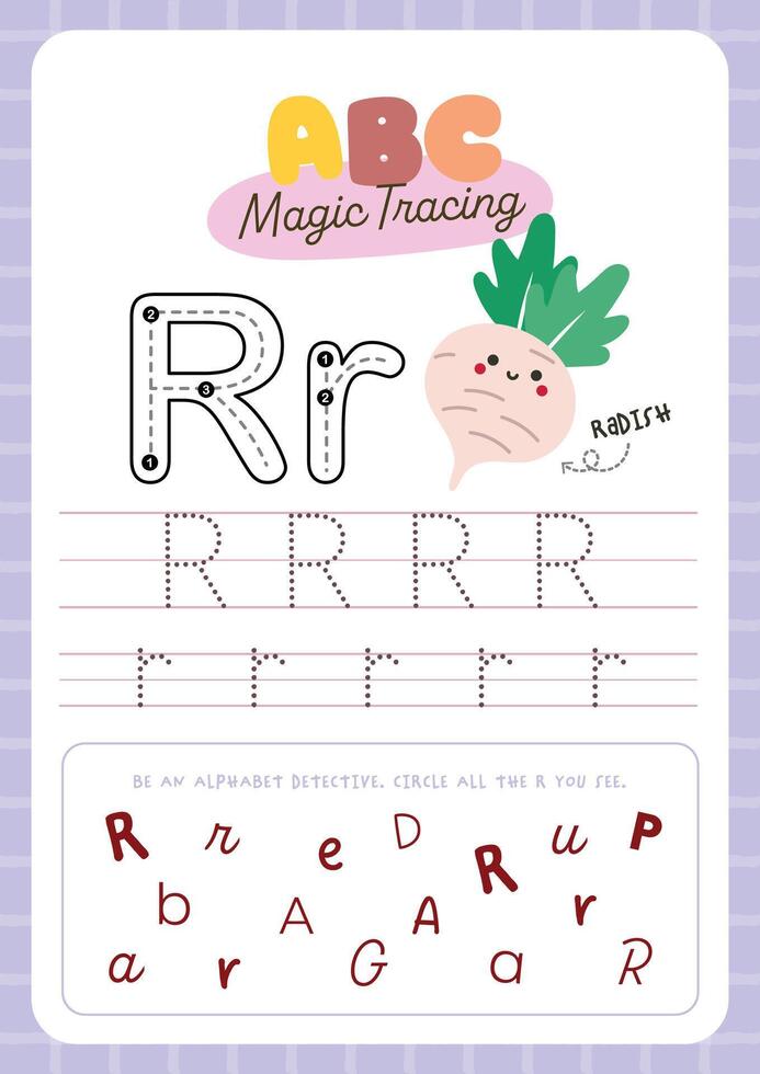 Delightful Kawaii Alphabet Worksheet for kids fun learning perfect for preschool and kindergarten to practice handwriting and letter recognition vector