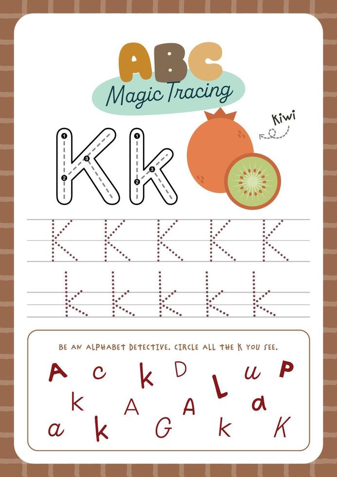 Bright and Cute Alphabet Tracing Worksheet for kids fun learning perfect for preschool and kindergarten to practice handwriting and letter recognition vector