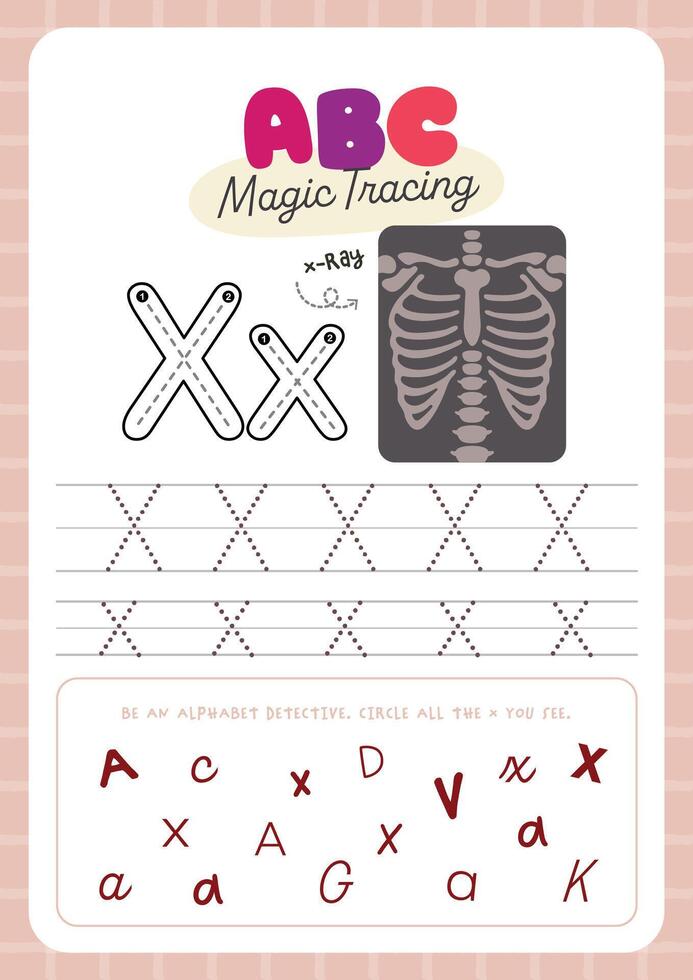 Happy Learning ABC Tracing Sheet for kids fun learning perfect for preschool and kindergarten to practice handwriting and letter recognition vector
