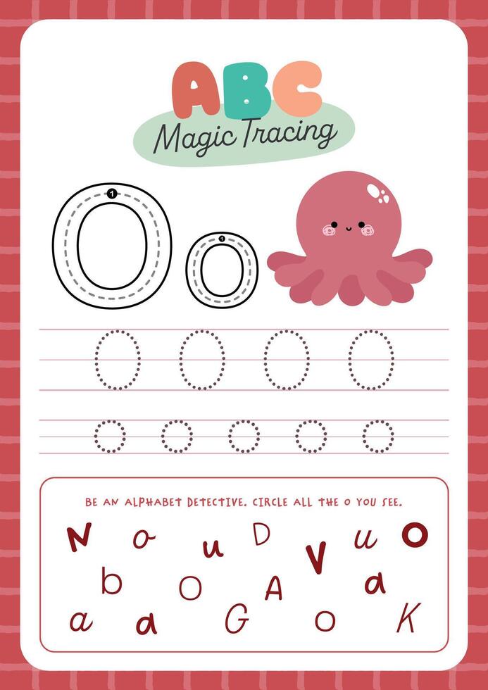 Organized and Fun Alphabet Tracing Page with Kawaii Letters for kids fun learning perfect for preschool and kindergarten to practice handwriting and letter recognition vector