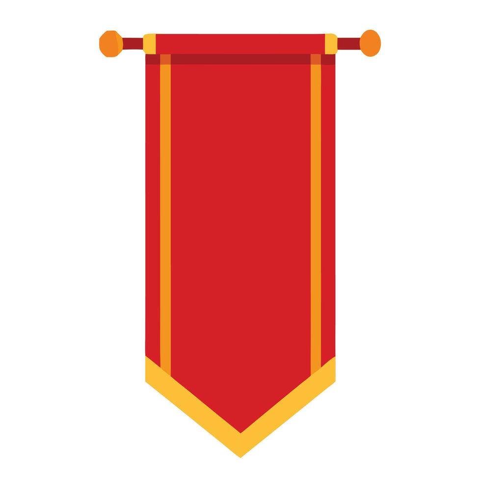 Red and yellow banner design medieval flag element isolated vector