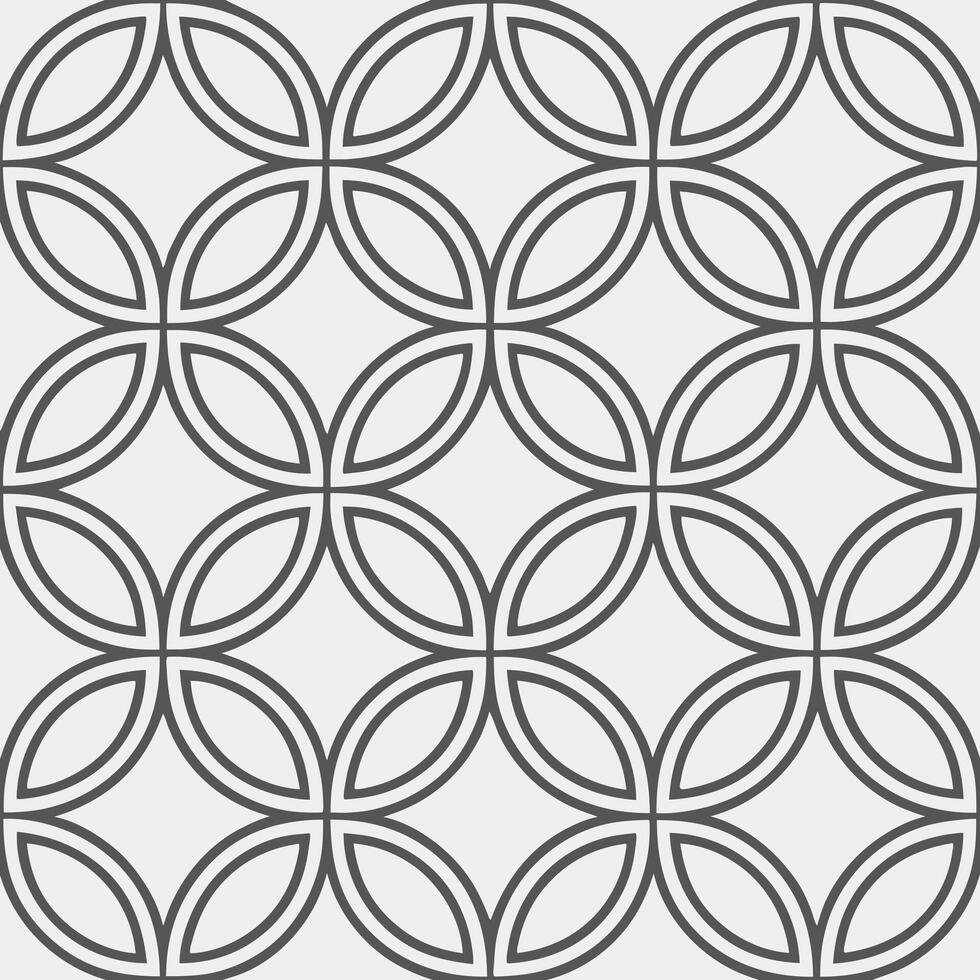 Seamless geometric pattern with overlapping circles forming flower shape vector