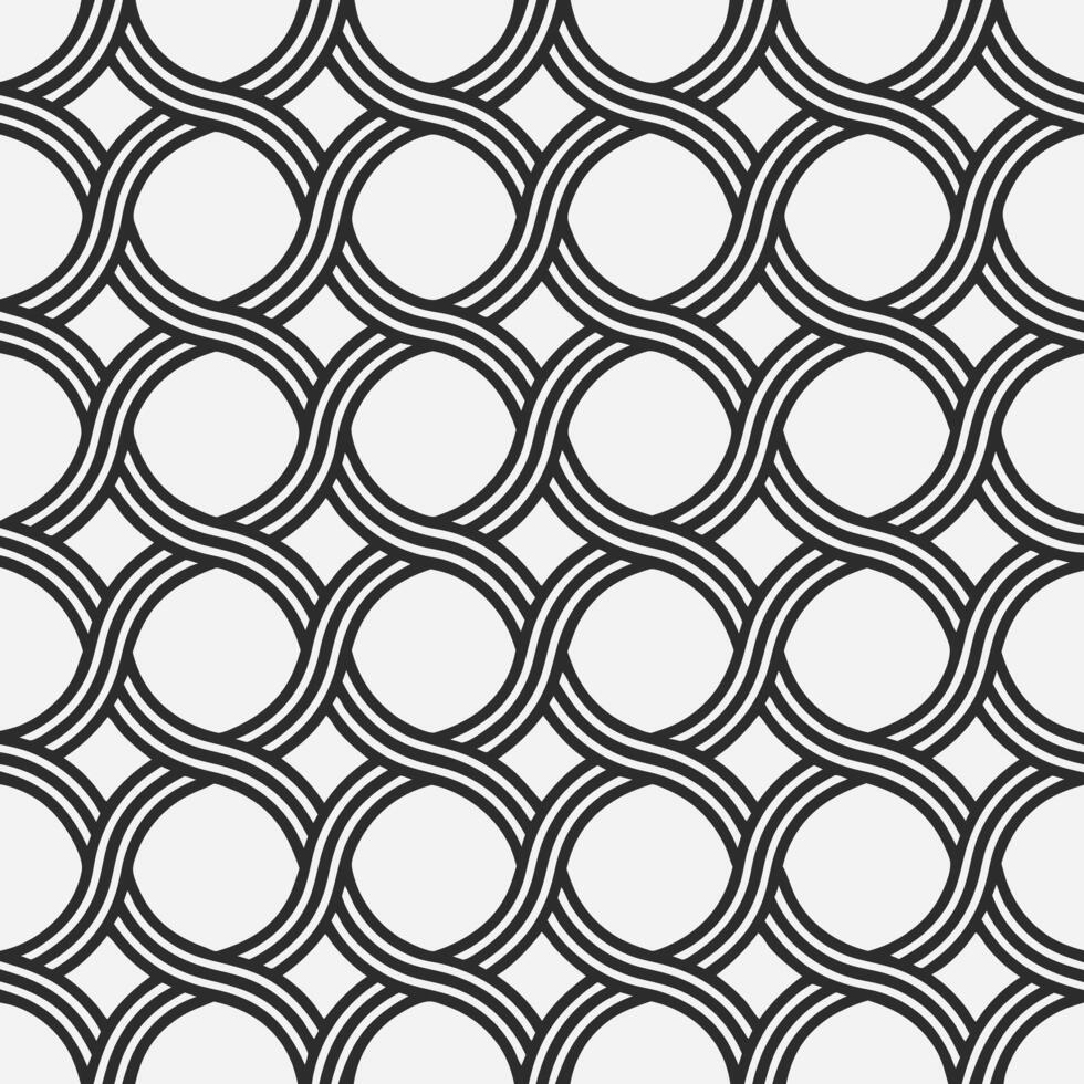 Abstract black and white interwoven circle pattern background vector
