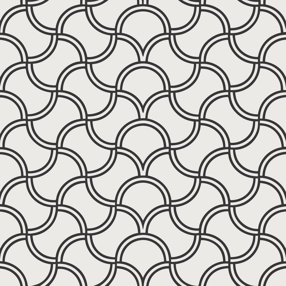 Seamless geometric pattern with arches in minimalist style vector
