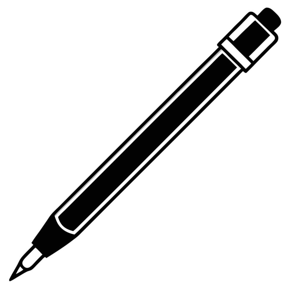 Black and white marker icon stationery tool sign symbol design minimalist graphic vector