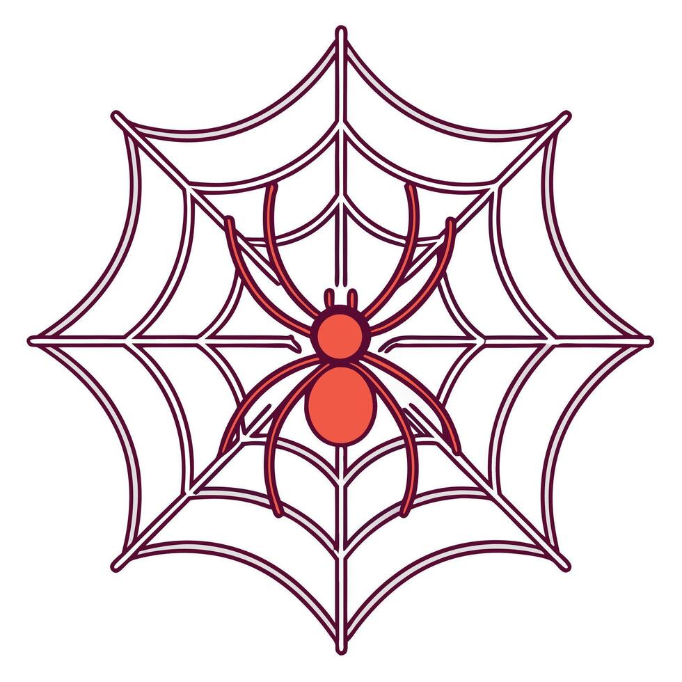Spider and spiderweb outline for halloween themed design and decoration ideas vector