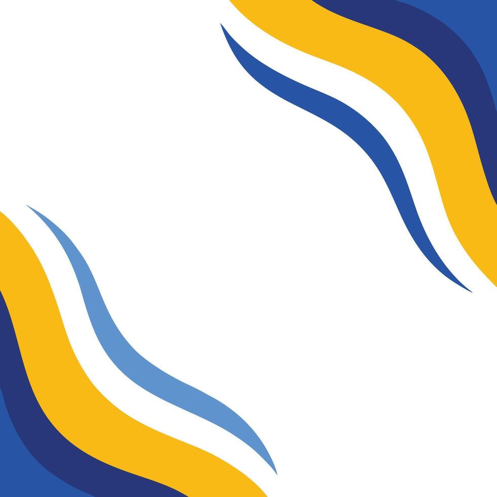 Abstract wavy border design in blue and yellow for presentation backgrounds or creative projects vector