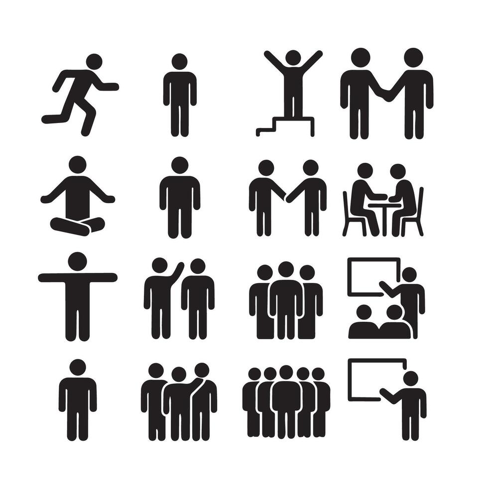 People Silhouettes Activity vector