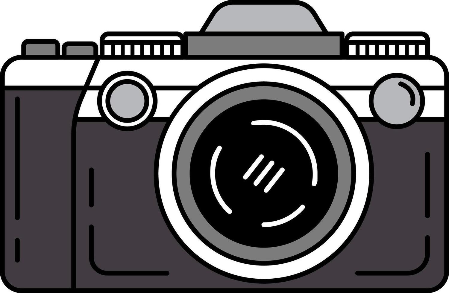 A black and gray camera vector