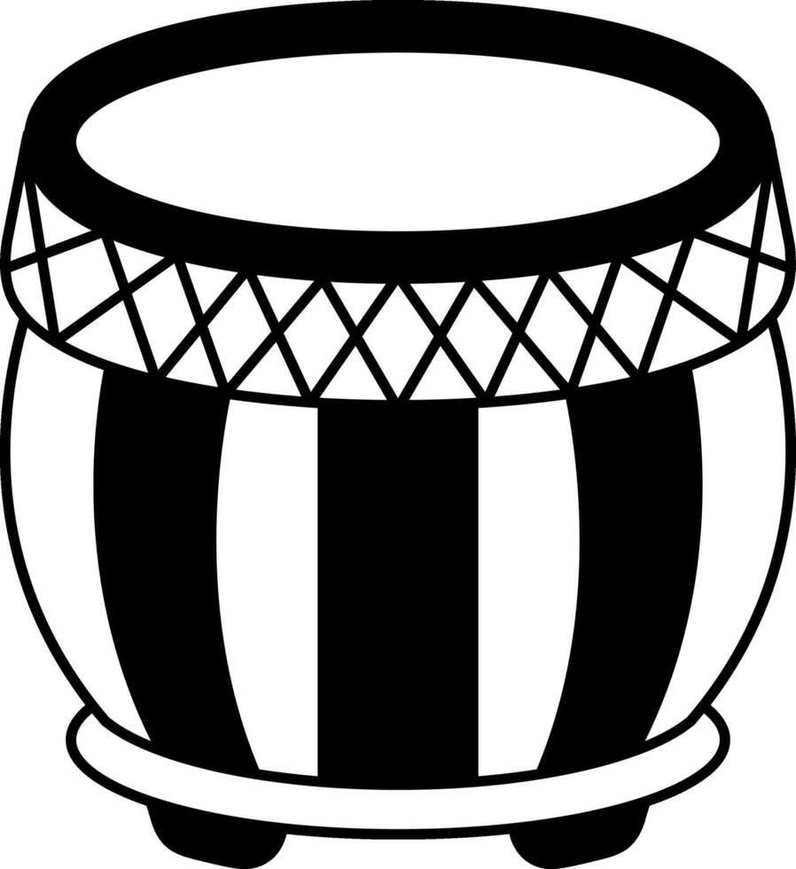 black and white icon of traditional japanese taiko drums vector