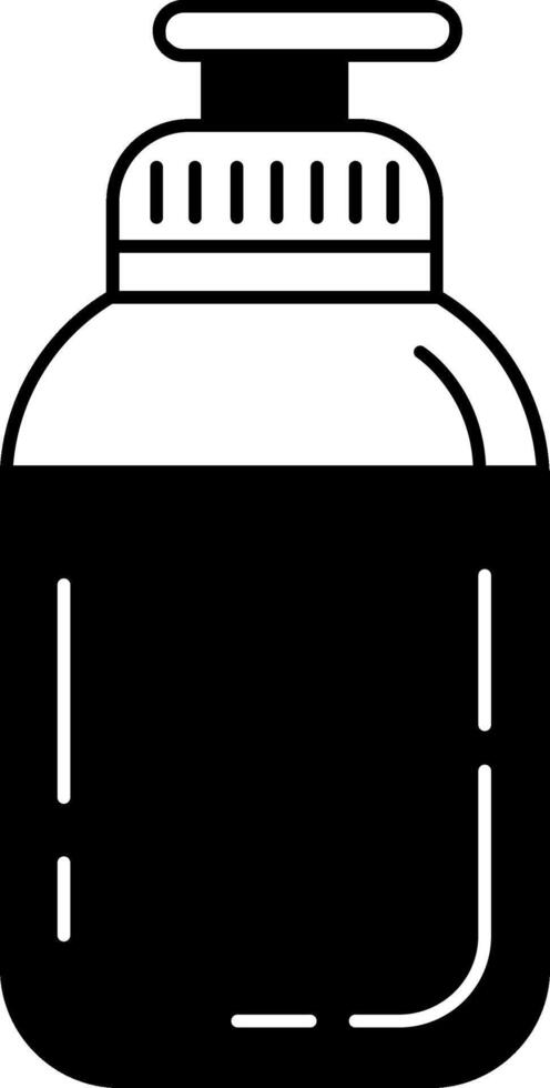 black and white illustration of a bottle of sunscreen vector