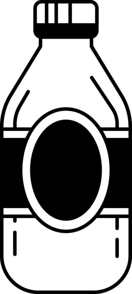 black and white illustration of A bottle of water vector