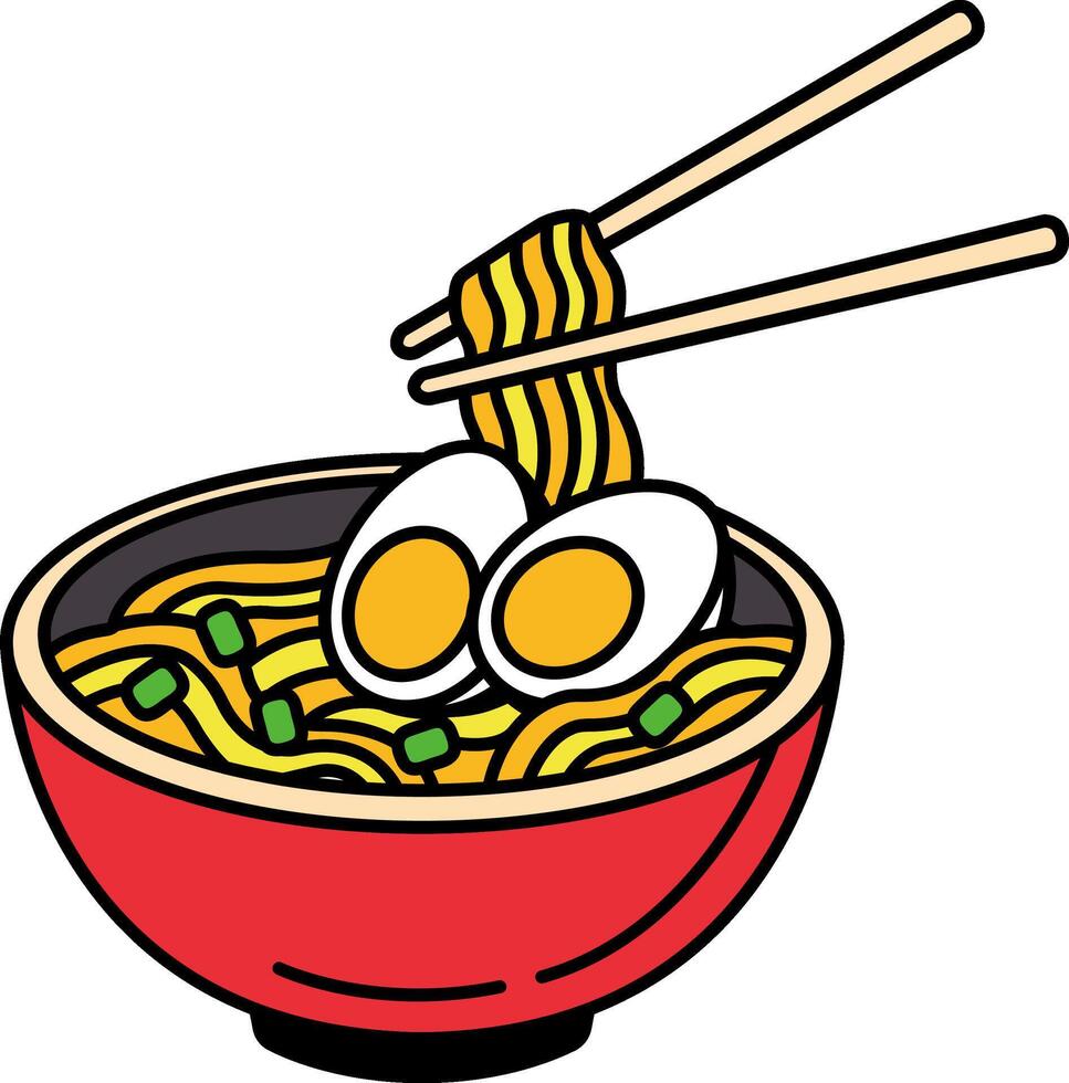 illustration icon of a Ramen bowl vector