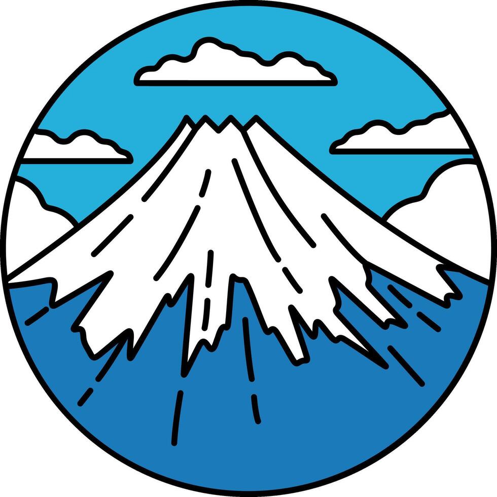 single icon of a Mount Fuji vector