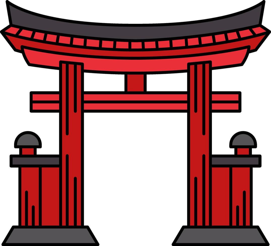 illustration icon of a japanese torii gate vector
