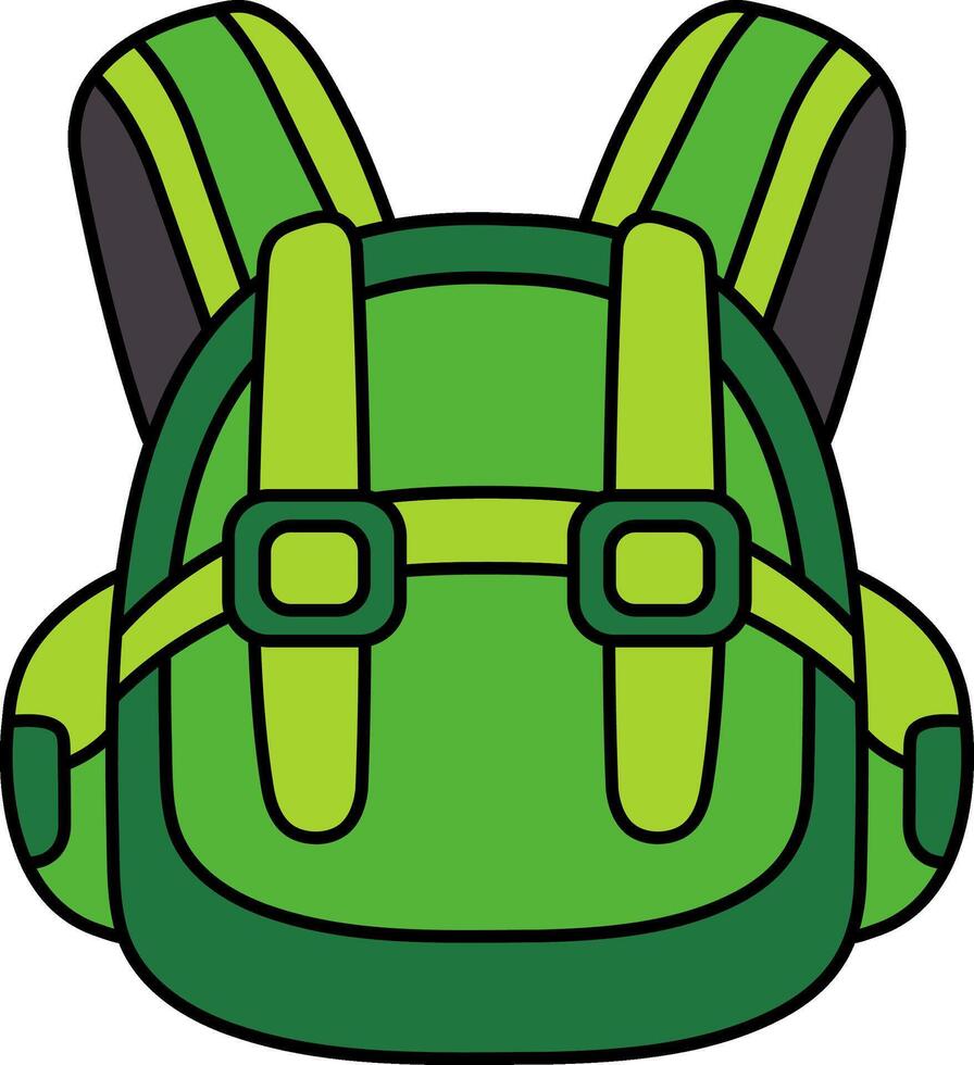 single icon of a green backpack vector