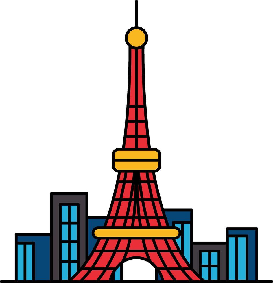 single icon of a Tokyo Tower vector