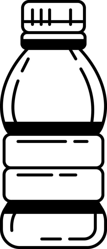 black and white icon of a bottle of water vector