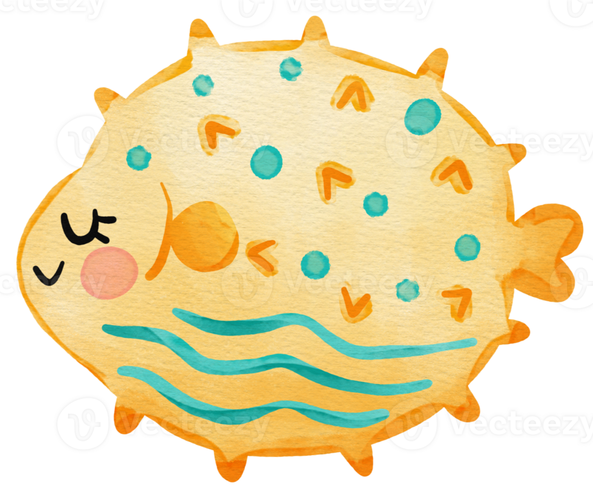 Puffer fish ocean summer png