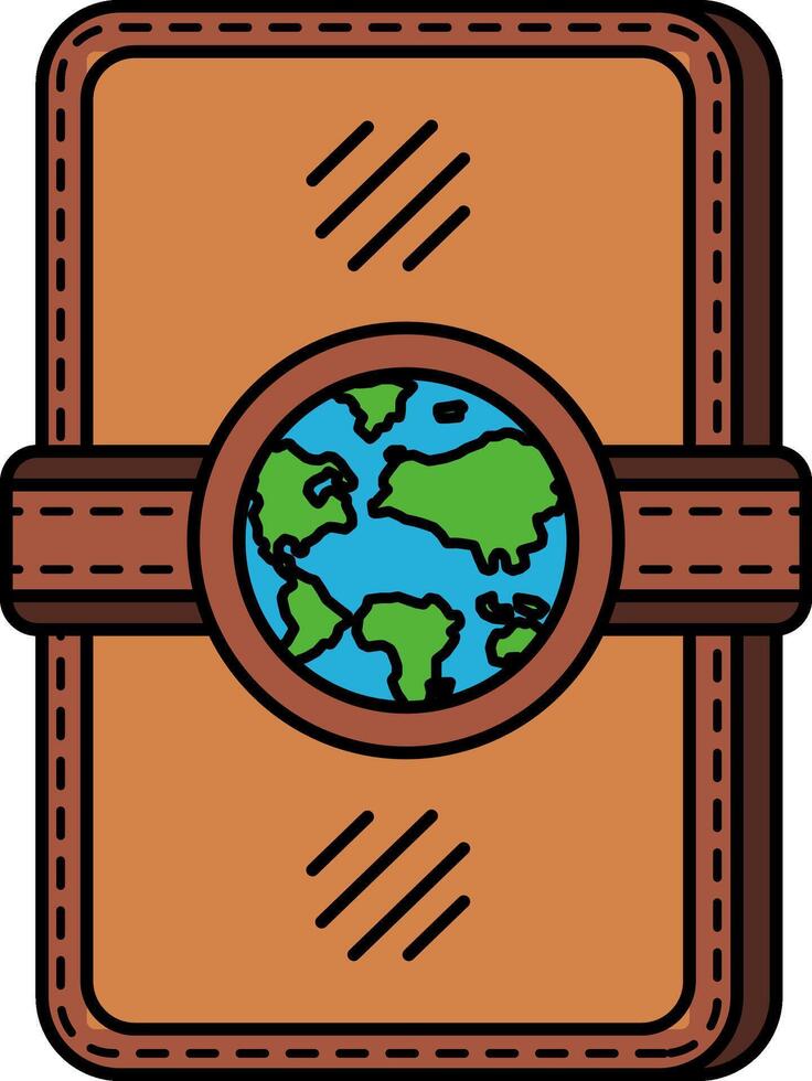 icon of a world map book vector