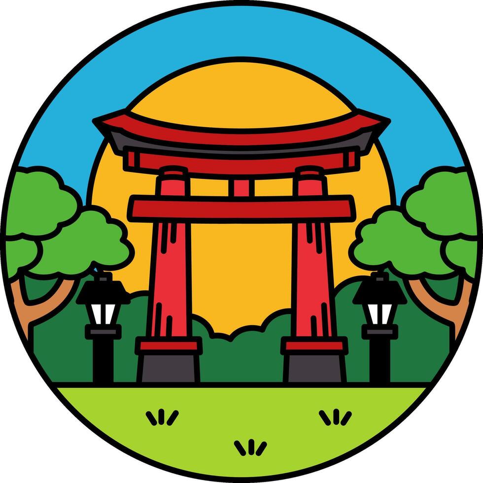 illustration of a japanese torii gate vector