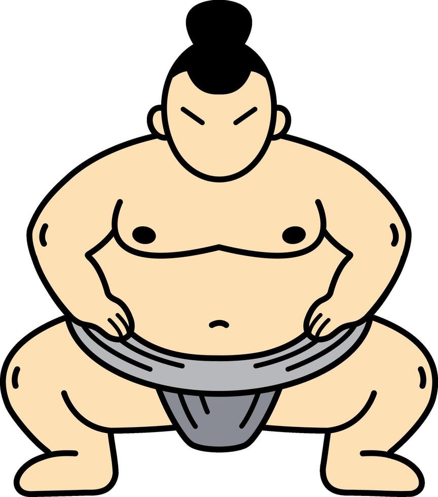 illustration icon of a Sumo wrestler vector
