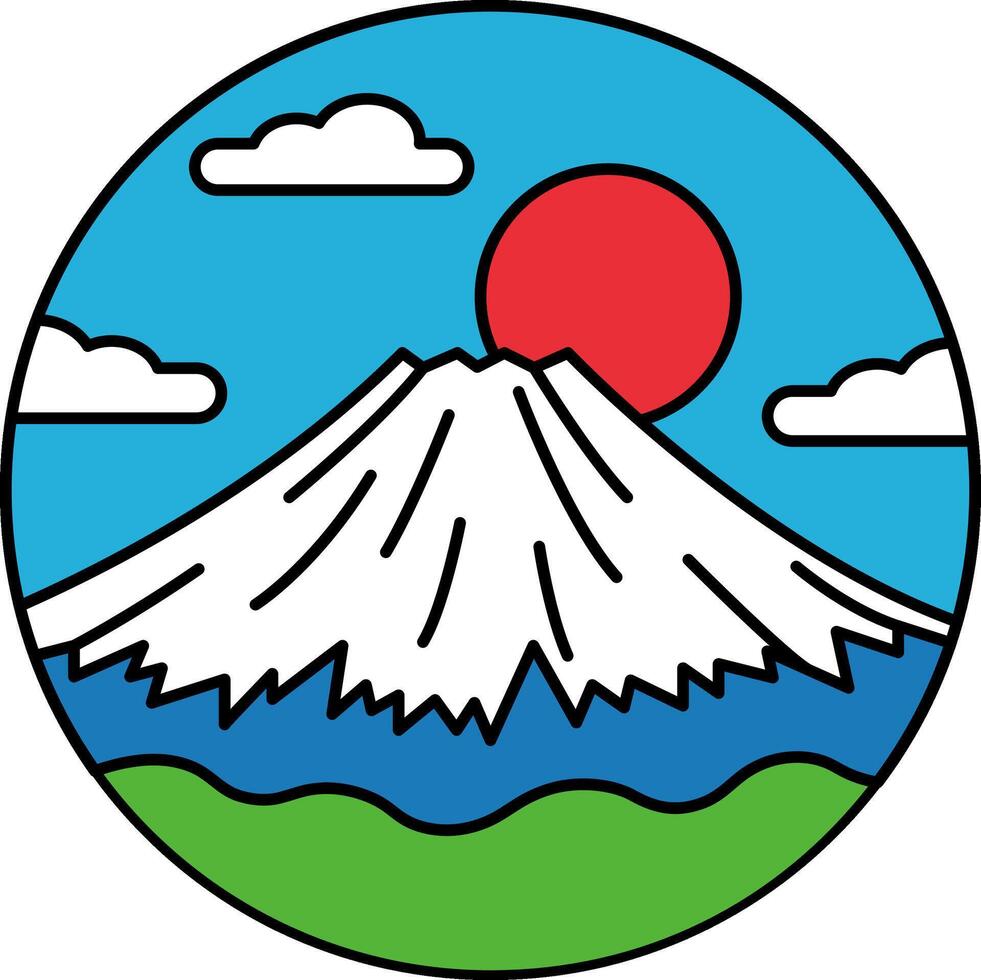 illustration of a Mount Fuji vector