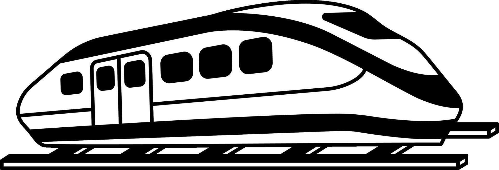 black and white illustration of a shinkansen train vector