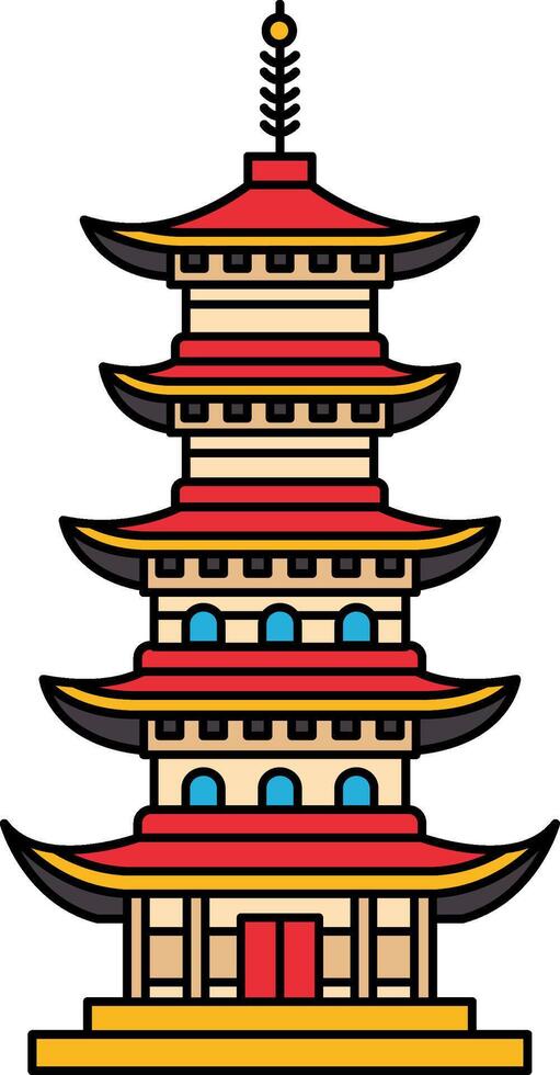 illustration of a Japanese temple vector