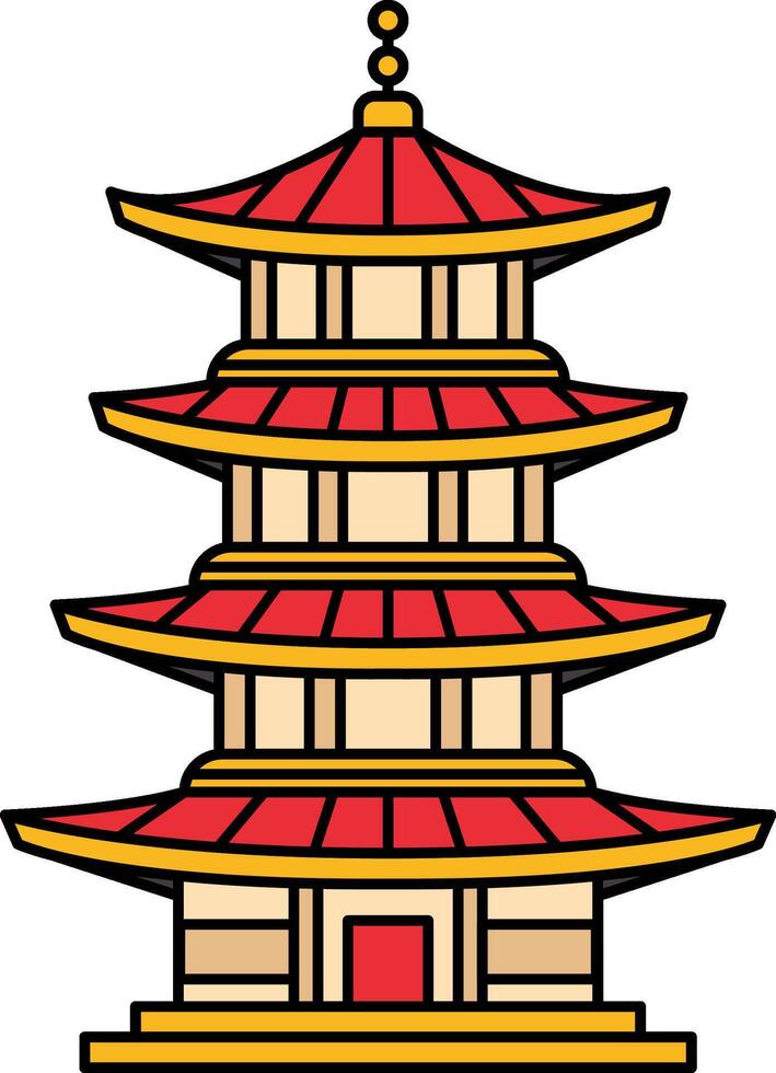illustration icon of a japanese pagoda vector