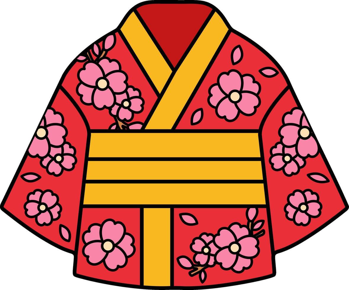 illustration icon of a beautiful Kimono vector
