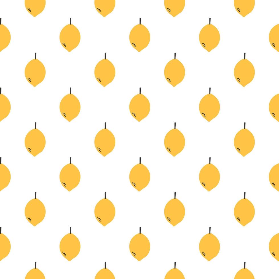 Lemon summer pattern on white background. Simple seamless pattern with lemons. design for greeting card and invitation of seasonal summer holiday vector